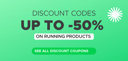 These are the discount coupons we have at RUNNEA. Up to -50% on the top running brands and stores!