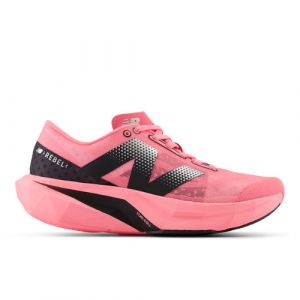 New Balance Women's FuelCell Rebel v4 in Pink/Black/White Synthetic, size 7 Narrow