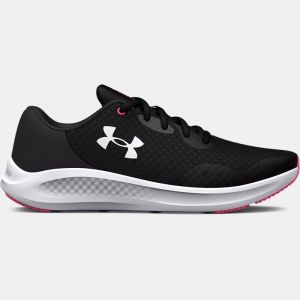 Girls' Grade School  Under Armour  Charged Pursuit 3 Running Shoes Black / Jet Gray / White 4