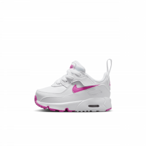 Nike white/pink air max 90 junior trainers best sale