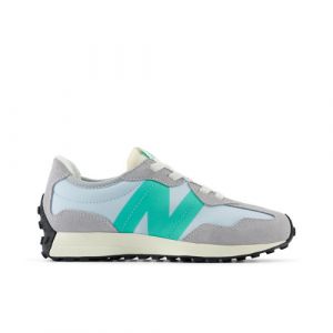 New Balance Kids' 327 in Grey/Green Synthetic