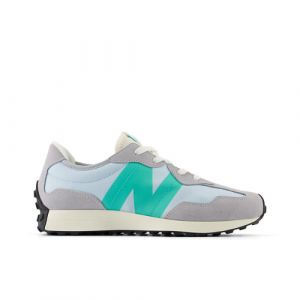 New Balance Kids' 327 in Grey/Green Synthetic, size 5