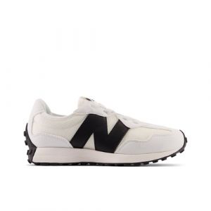 New Balance Kids' 327 Bungee Lace in White/Black Synthetic