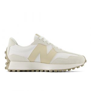 New Balance Women's 327 in White/Beige Suede/Mesh