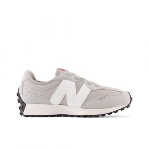 New Balance Kids' 327 Bungee Lace in Grey/White Synthetic