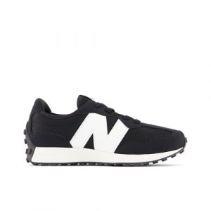 New Balance Kids' 327 Bungee Lace in Black/White Synthetic