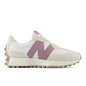 New Balance Women's 327 in White Suede/Mesh