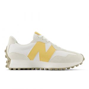 New Balance Women's 327 in White/Brown Suede/Mesh