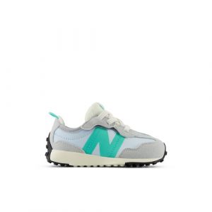 New Balance Kids' 327 NEW-B HOOK & LOOP in Grey/Green Synthetic