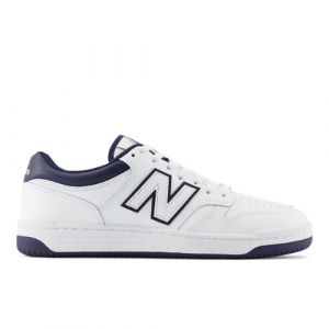 New Balance Men's 480 in White/Navy Blue Leather