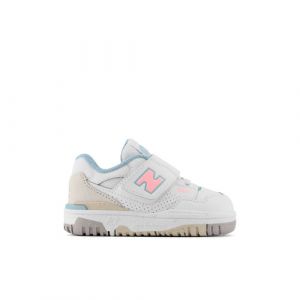 New Balance Infants' 550 HOOK & LOOP in White/Pink Synthetic