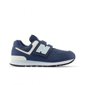 New Balance Kids' 574 HOOK & LOOP in Blue Synthetic