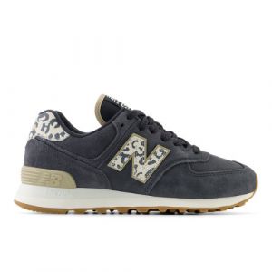 New Balance Women's 574 in Black/White Suede/Mesh