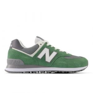 New Balance Unisex 574 in Green/White/Grey Suede/Mesh, size 9