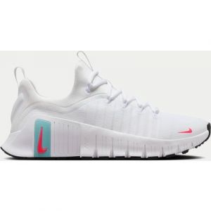 NIKE Free Metcon 6 Shoes - White/Denim Turquoise/Black/Hot Punch - Size: UK 7.5