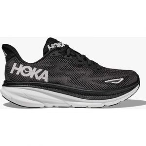 HOKA Women's Clifton 9 Road Running Shoes - Black/White -  Size: UK3.5