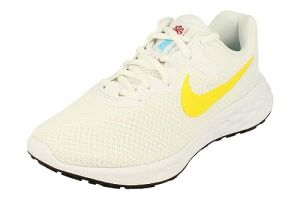 NIKE Revolution 6 NN Women's Trainers Sneakers Running Shoes DC3729 (White/Black/Baltic Blue/Opti Yellow 105) UK7.5 (EU42)