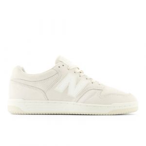 New Balance Unisex 480 in Beige/White Leather