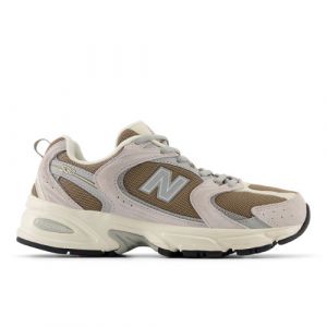 New Balance Unisex 530 in Grey/Brown/Beige Suede/Mesh, size 10