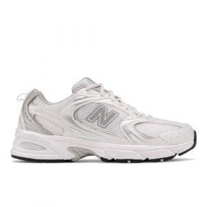 New Balance Unisex 530 in White/Grey Synthetic, size 9.5