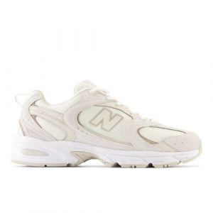 New Balance Unisex 530 in White/Beige/Grey/Brown Leather, size 9.5