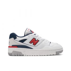 New Balance Kids' 550 in White/Red Synthetic