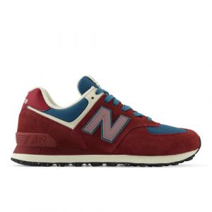 New Balance Unisex 574 in Red/Blue Suede/Mesh