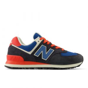 New Balance Unisex 574 in Black/Blue/Red Suede/Mesh