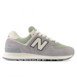 New Balance Women's 574 in Grey/Green/Beige Suede/Mesh