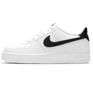 NIKE Air Force 1 GS Great School Trainers Sneakers Fashion Shoes CT3839 (White/Black 100) Size UK4.5 (EU37.5)