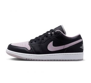 NIKE Air Jordan 1 Low Men's Trainers Sneakers Black/White/Iced Lilac (UK Footwear Size System