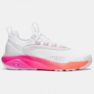 Women's Project Rock 7 Training Shoes White / Vivid Magenta / White 5