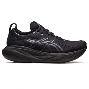 ASICS Womens Gel Nimbus 25 Running Shoes Black/Grey 6 UK