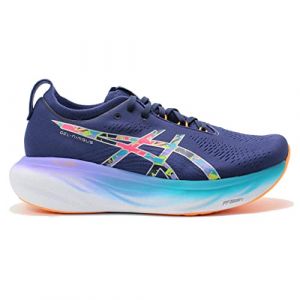 ASICS Nimbus 25 Lite-Show Road Running Shoe for Man Blue Yellow Multicolor 8 UK