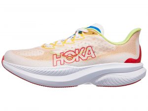 HOKA Mach 6 Men's Shoes White/Solar Flare