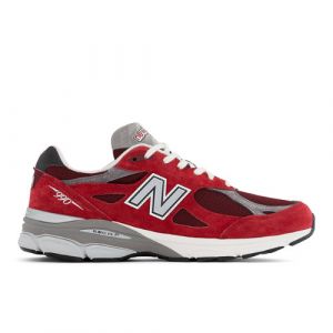 New Balance Men's MADE in USA 990v3 in Red/Grey Leather, size 9