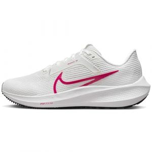 NIKE Air Zoom Pegasus 40 Women's Trainers Sneakers Running Shoes FV0984 (Summit White/Metallic Summit White/Black/Fireberry 100) UK6 (EU40)