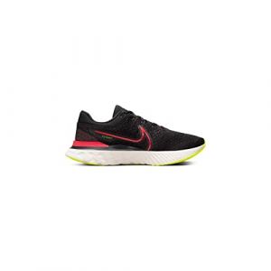 NIKE React Infinity Run Flyknit 3 Men Running Trainers Sneakers Shoes DH5392 (Black/Siren RED-Team RED-Volt 007) (UK_Footwear_Size_System