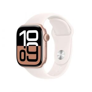 Apple Watch Series 10 GPS 42 mm Smartwatch with Rose Gold Aluminium Case with Light Blush Sport Band - M/L. Fitness Tracker