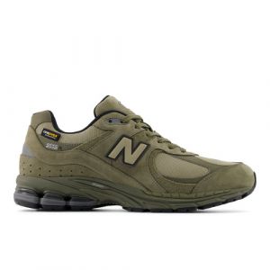 New Balance Men's 2002R in Green/Beige/Black Leather