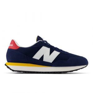 New Balance Men's 237 in Blue/White/Red/Yellow Suede/Mesh