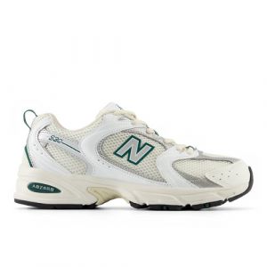 New Balance Women's 530 in White/Green/Grey Synthetic, size 6