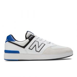 New Balance Men's CT574 in White/Blue Suede/Mesh