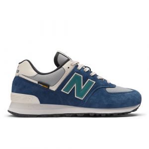 New Balance Unisex 574 in Blue/Grey/Green Leather