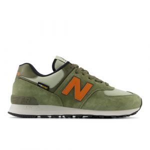 New Balance Unisex 574 in Green/Orange/Black Leather