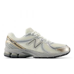 New Balance Men's 860v2 in White/Brown/Grey Synthetic