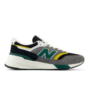 New Balance Unisex 997R in Black/Green Suede/Mesh