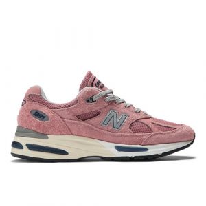 New Balance Unisex Made in UK 991v2 in Pink/Blue/Grey/Yellow Suede/Mesh