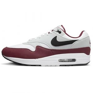 NIKE Air Max 1 Men's Trainers Sneakers Shoes FD9082 (White/Dark Team Red/Pure Platinum/Black 106) UK8.5 (EU43)