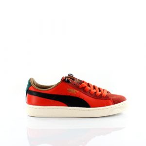 PUMA Basket Classic MMQ Machts Mit Quautät Red Leather Mens Trainers 355551 03